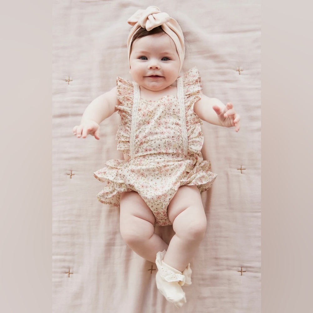 JAMIE KAY Organic Cotton Heidi Playsuit - Fifi Floral SIZE 6-12months